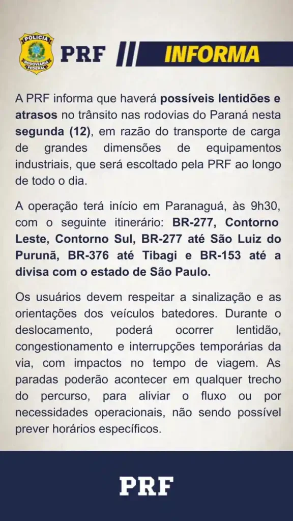 comunicado prf